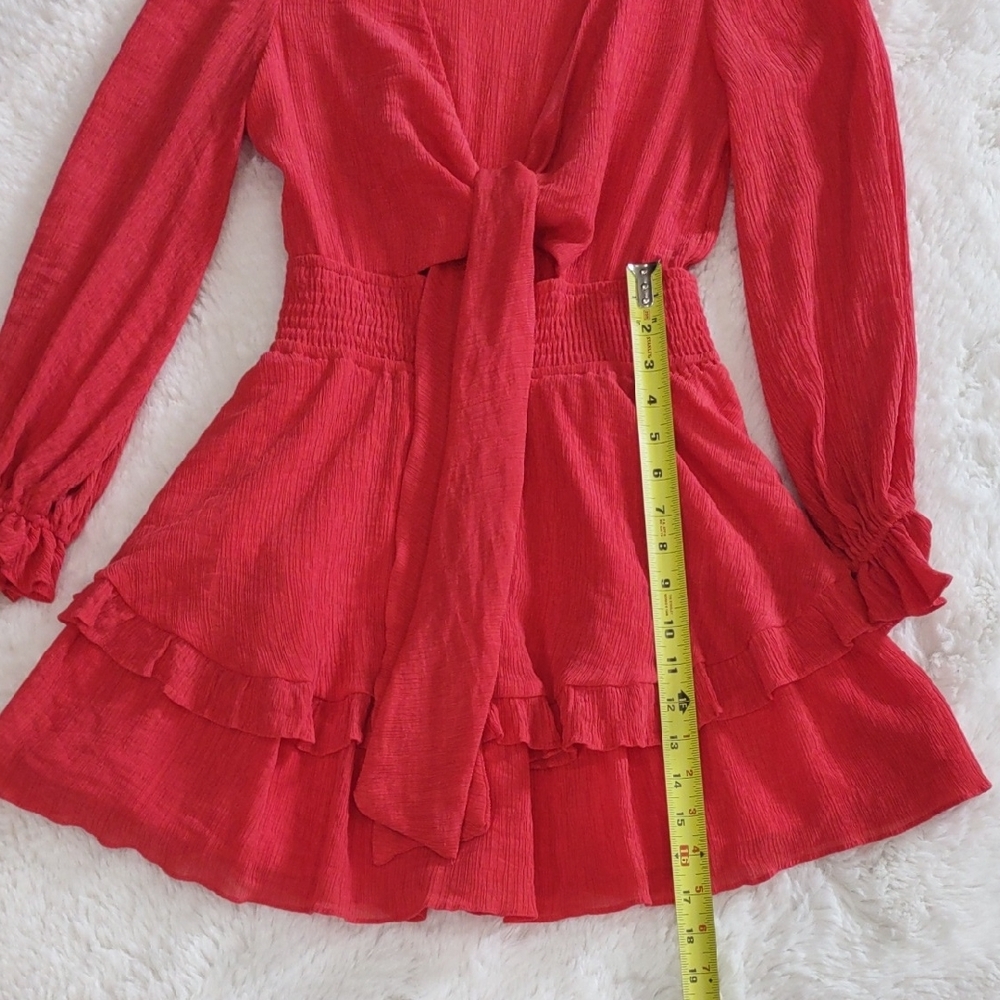 Hello Molly Vibrant Red Ruffle Dress - Picture 13 of 17